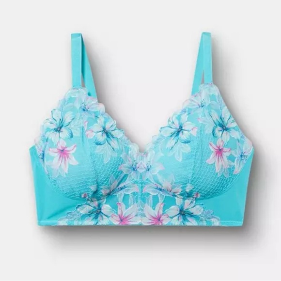 Torrid Turquoise Unlined Lilly Bralette 2 - Picture 6 of 6